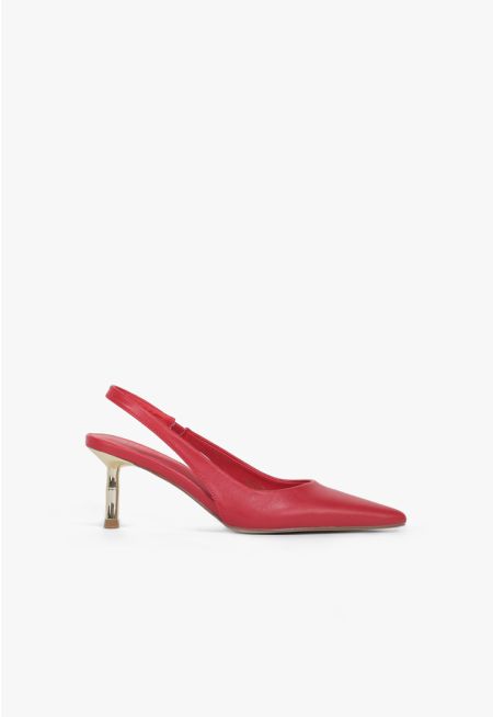 Classic PU Leather Slingback Pumps