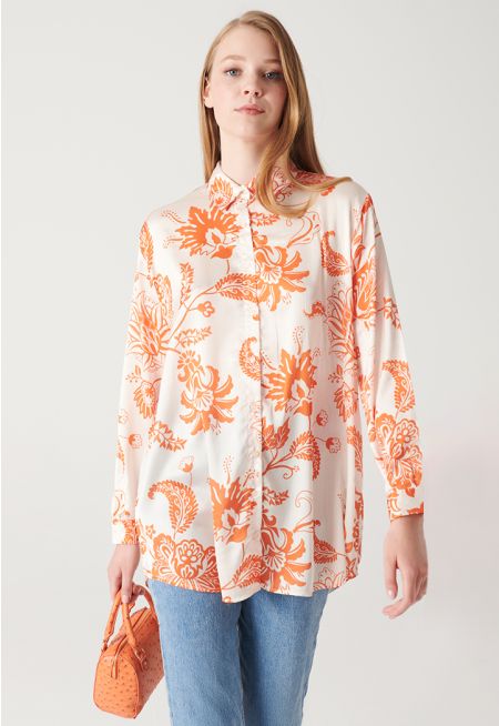 Floral Contrast Patterned Shirt -Sale