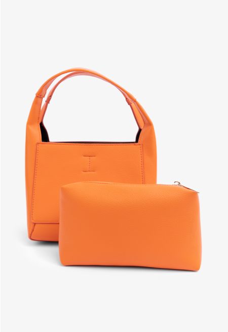 Classic Plain PU Leather Hand Bag