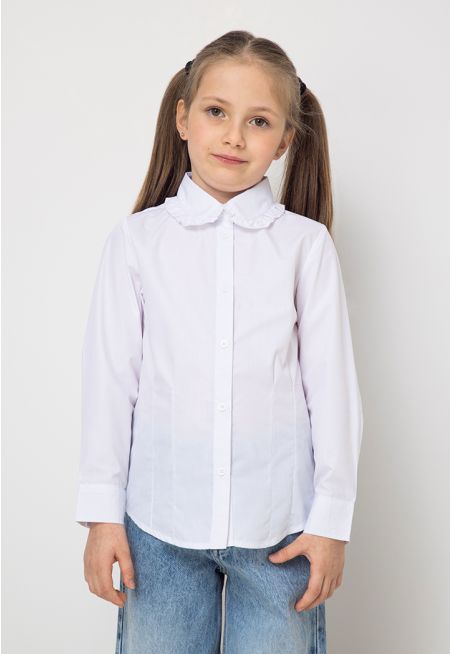 Ruffled Collar School Shirt