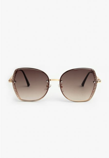 Rimless Embellished Sunglasses