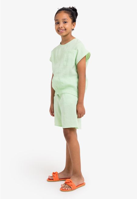 Basic Elastic Waist Shorts