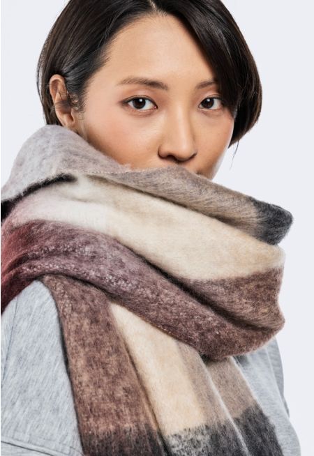 Checkered Wool Scarf