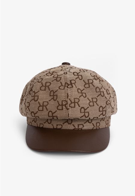 Monogram Newsboy Hat