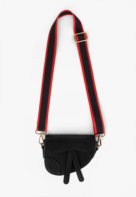 Solid Crossbody Saddle Bag