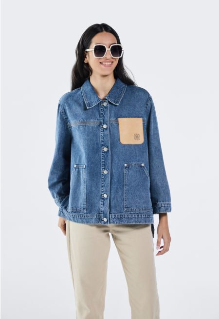 High- Low Denim Jacket