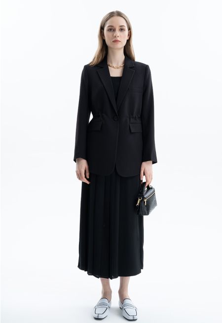 Pleated Wrap Solid Trousers