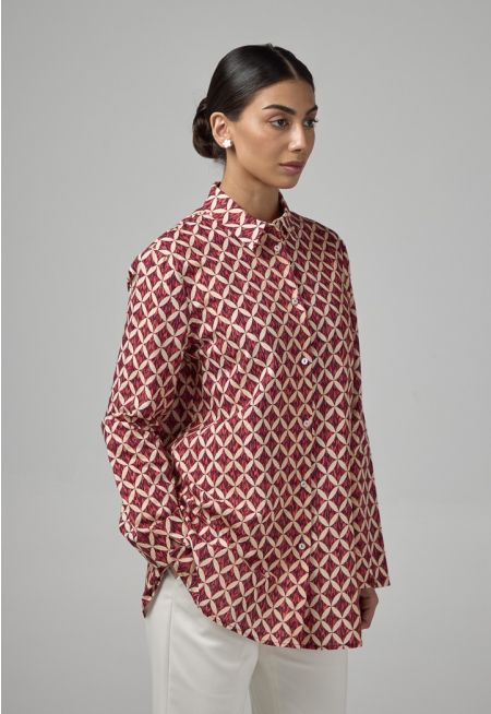 All-Over Geometric Print Shirt
