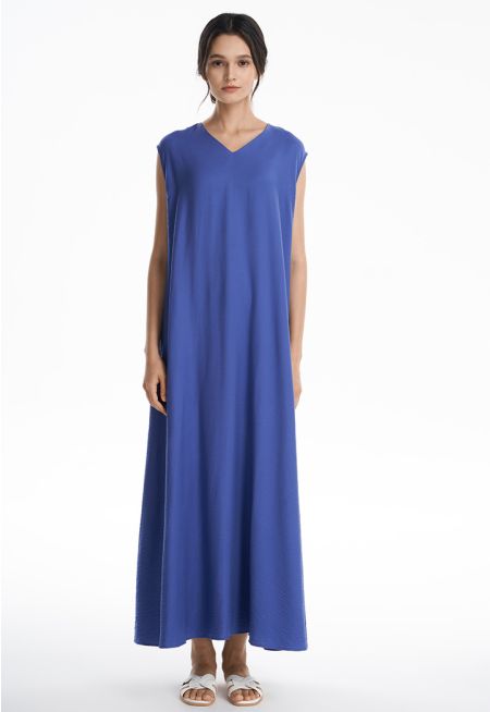 Textured Sleeveless Maxi Dress -Sale