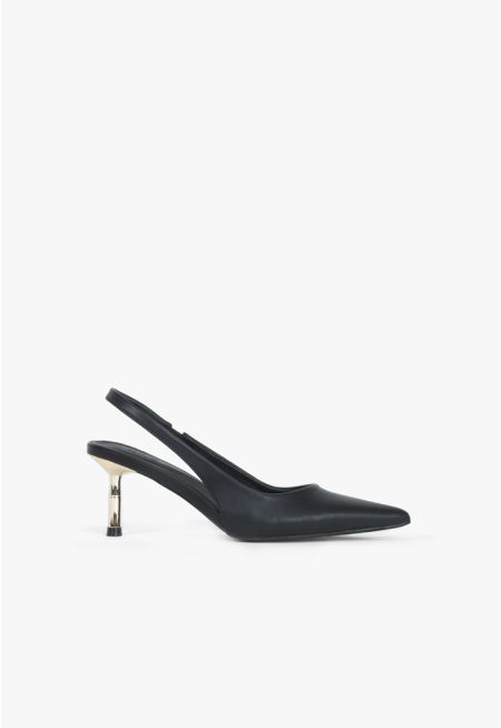 Classic PU Leather Slingback Pumps