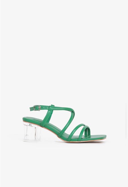 Square Toe Criss Cross Strap Sandals