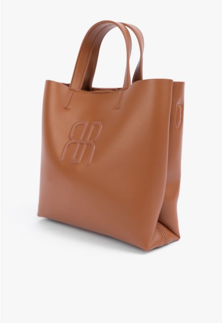 Embossed Emblem Handbag