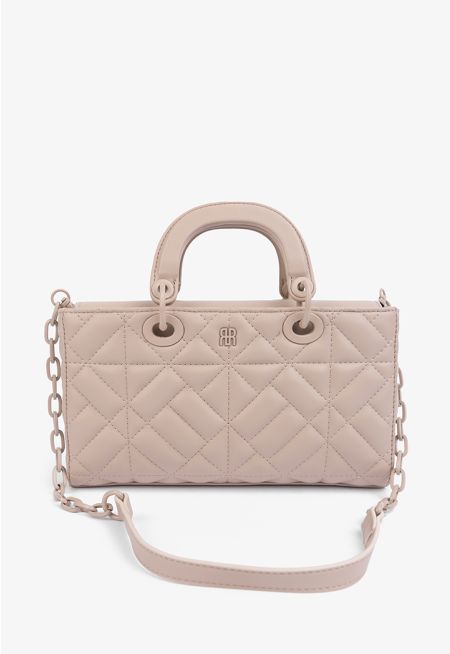 Solid Quilted Handbag