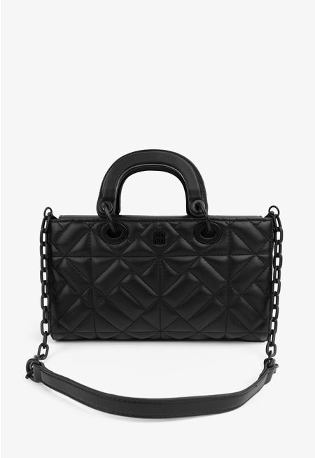 Solid Quilted Handbag