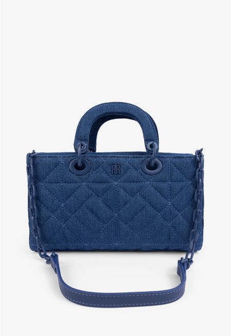 Solid Quilted Handbag