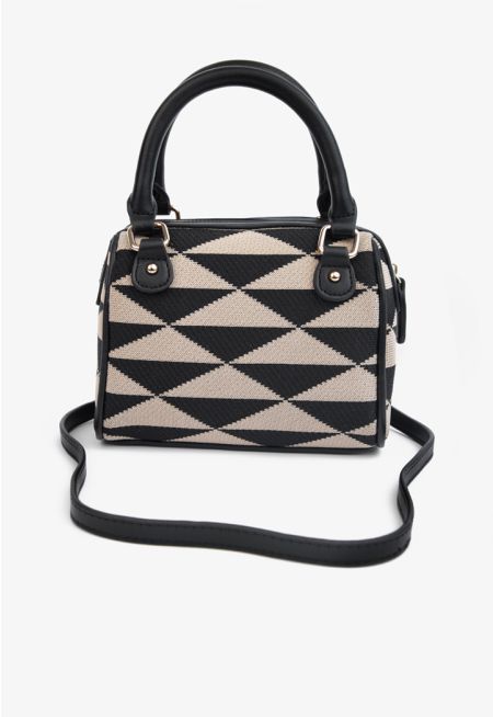 Mini Woven Argyle Hand Bag