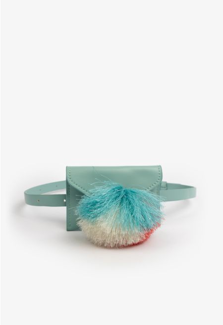 Pom Pom Embellished Belt Bag