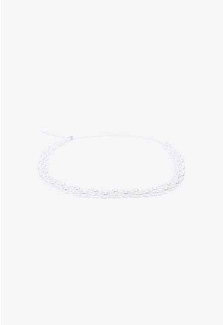 Solid Embellished Chained Belt