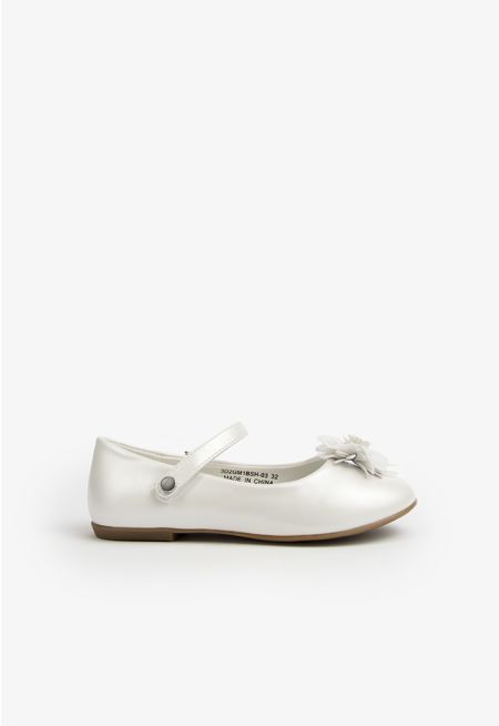 Floral Embellished Flat Strap Shoes