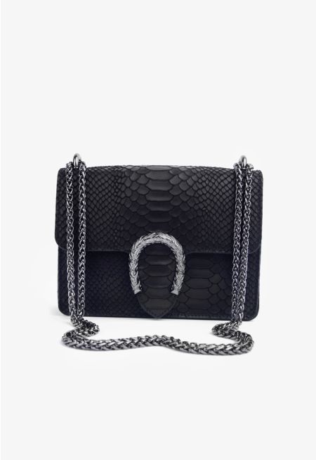Crocodile Print Shoulder Bag