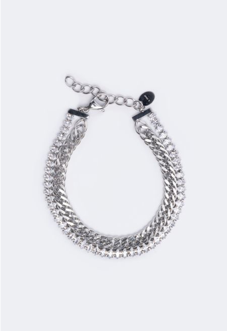 Crystal Embellished Chain Bracelet