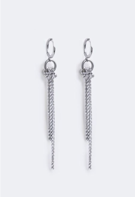 Crystal Knot Fringes Earrings