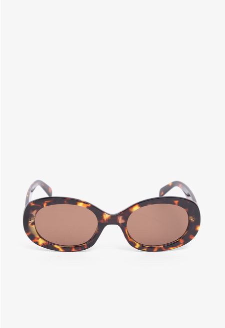 Tortoiseshell Oval Sunglasses