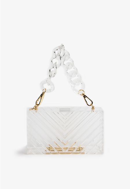 Transparent Acrylic Crossbody Clutch Bag