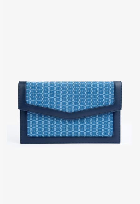 Denim Monogram Clutch