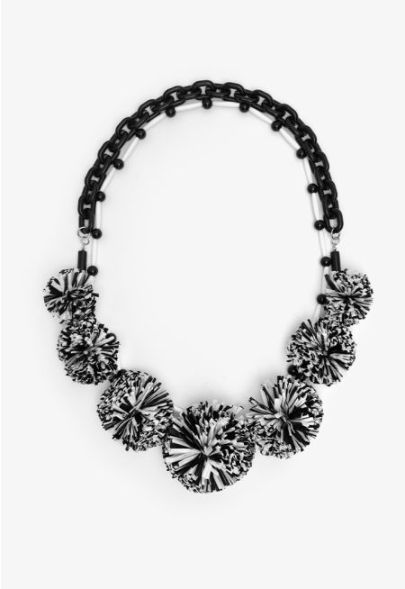 Pom Poms and Chains Necklace