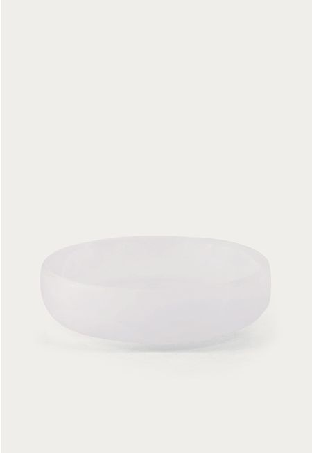 Glass Soap Dish White Marble Effect 