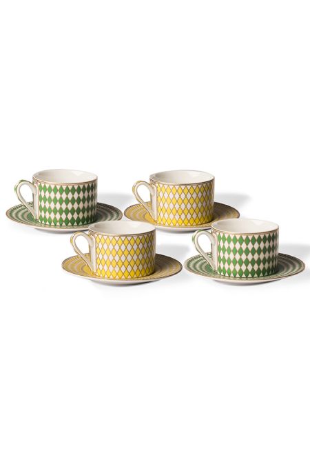 Chess Teacups Set (4 Pcs)