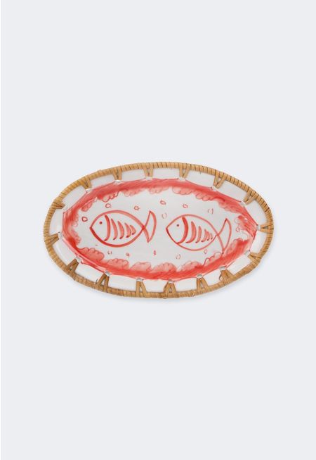 Round Rattan Tray 2 Pcs