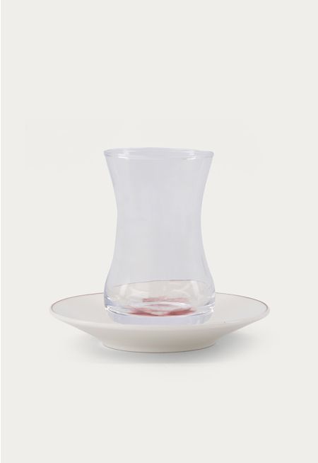 Arabic Tea Cup & Saucer Set of 6Pcs
