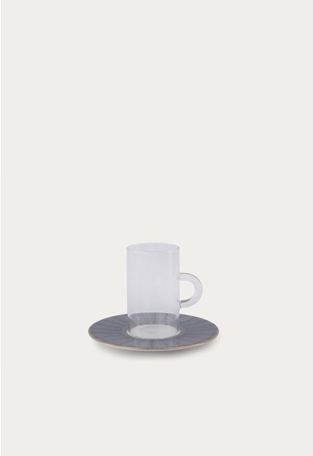 Glass Arabic Tea Cup Saucer Set Of 6 Pieces