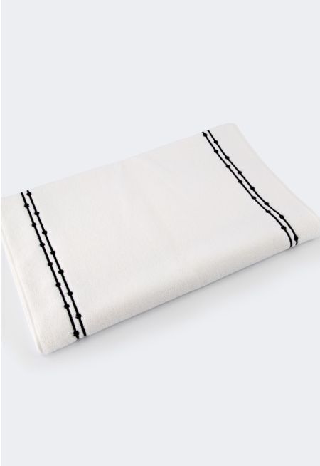 Bath Mat With Two Line Black Embroidery 50*90 Cm