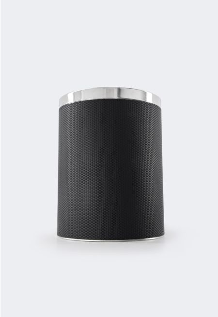 Stainless Steel Trash Bin With Leather Cover