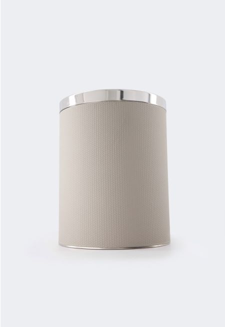 Stainless Steel Trash Bin With Leather Cover