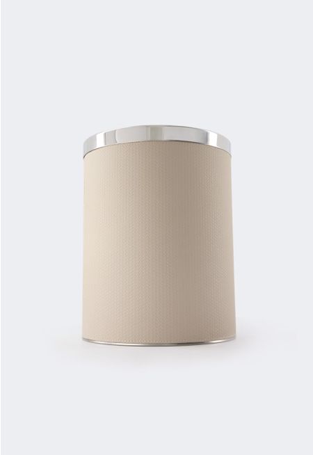Stainless Steel Trash Bin With Leather Cover