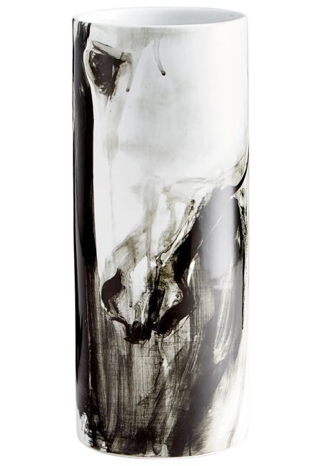 Hand Painted Horse Porcelain Vase 