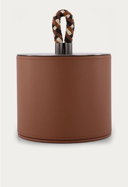 Leather Embellished Storage Box with lid