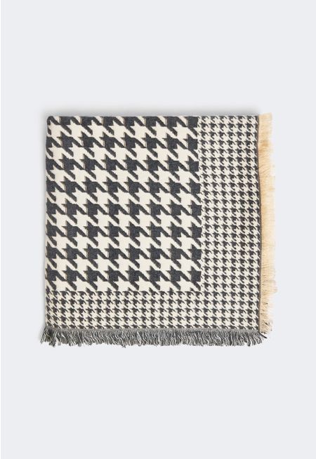 HOUNDSTOOTH COTTON THROW (130*130 cm)