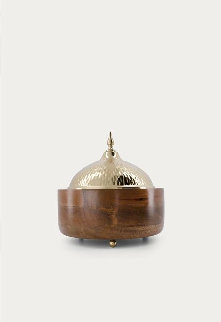 Wooden Bowl With Cover - Small