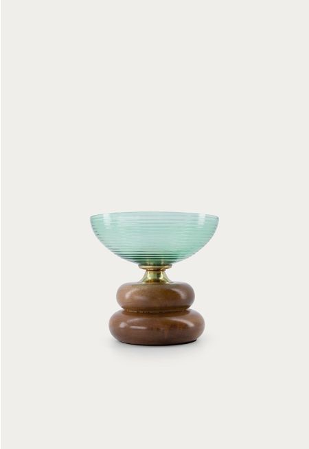 Glass Bowl On Stand - Medium
