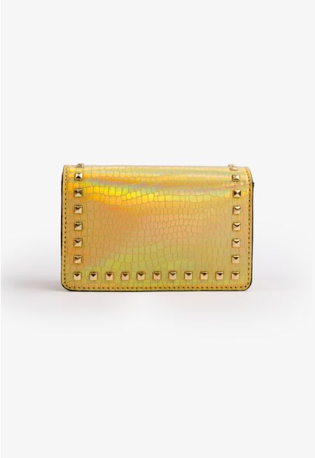 Holographic Rock studded Crossbody Bag