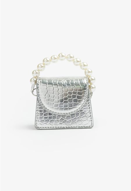 Textured Micro Metallic Crossbody Clutch