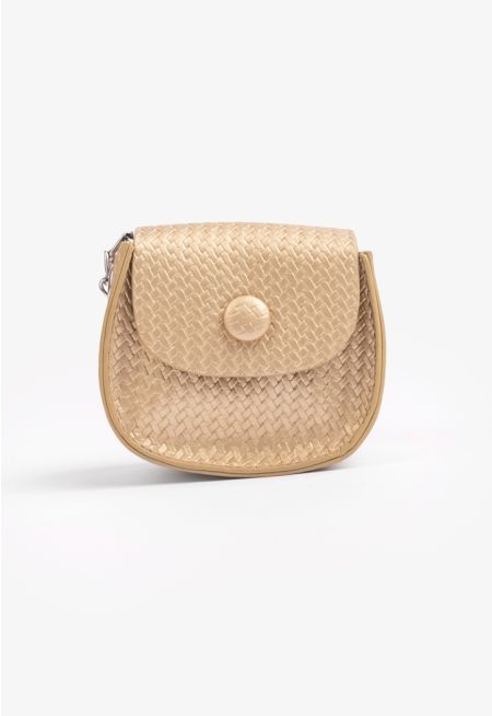 Solid Textured Mini Crossbody Bag