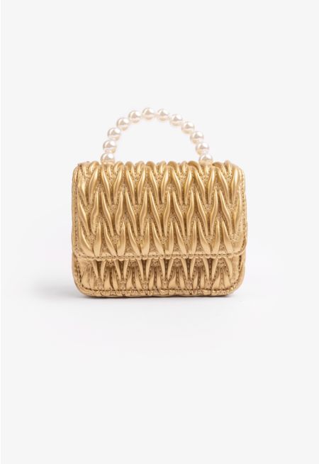 Textured Metallic Mini Crossbody Bag