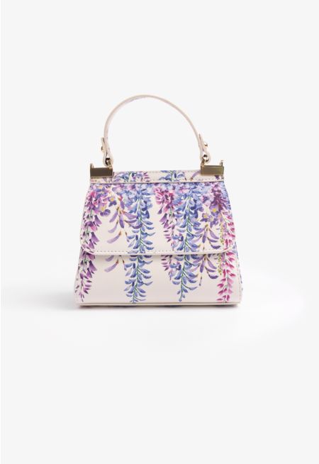 Floral Print Top Handle Bag
