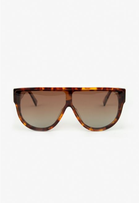 Oversize Tortoiseshell Frame Sunglasses